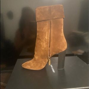 Brown suede boots- brand new wore them one. They are perfect for winter